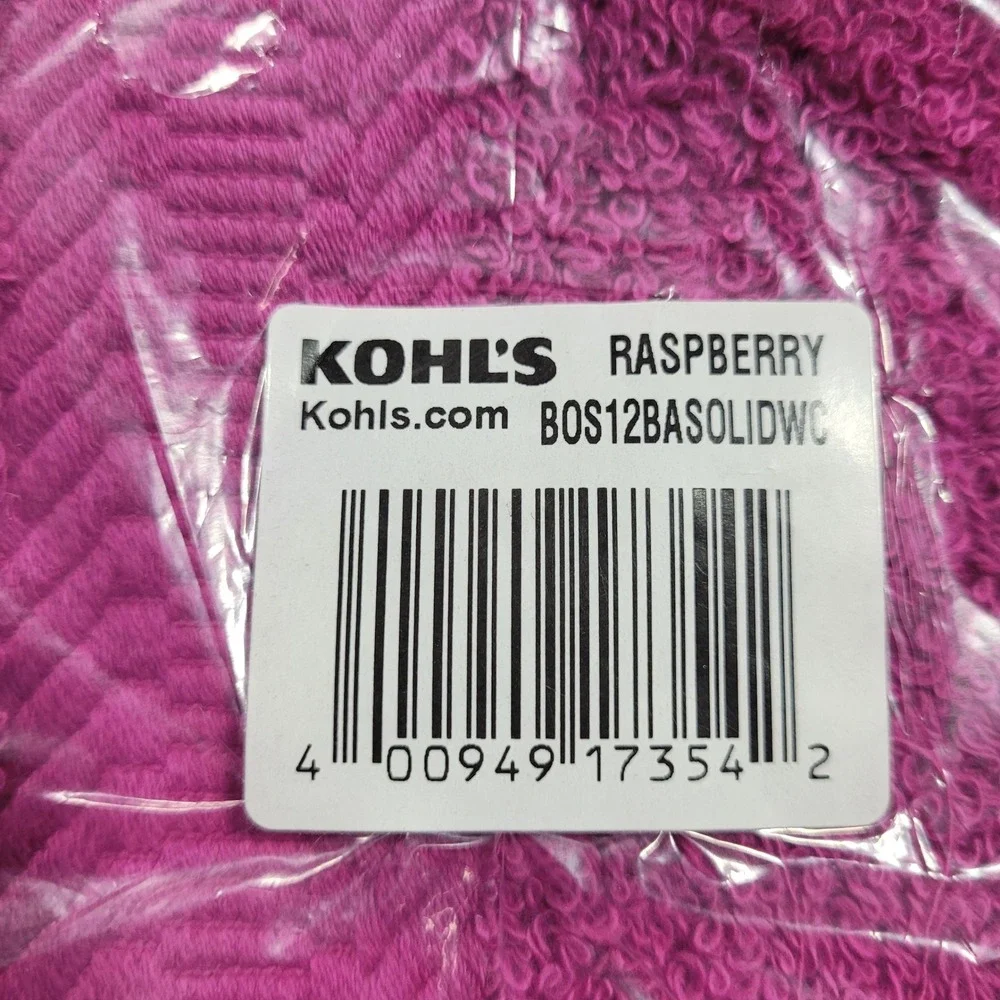 5 Pack Kohls Raspberry Bath Hand Towels Terry Cloth Textured New 13